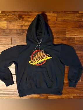 Vintage Vancouver Canucks Logo Hoodie - Men's Pullover - Bulletin